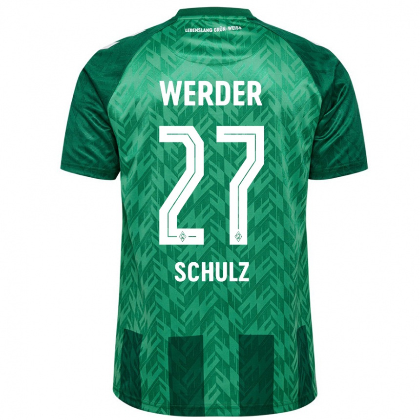 Kids Football Ole Schulz #27 Green Home Jersey 2024/25 T-Shirt