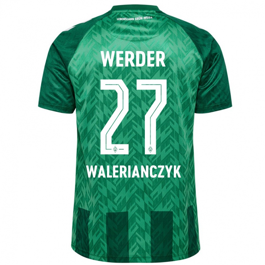 Kids Football Dennis Walerianczyk #27 Green Home Jersey 2024/25 T-Shirt