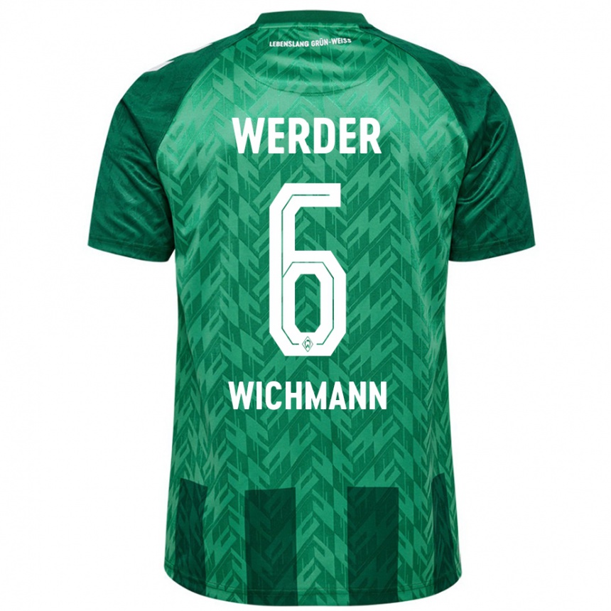 Kids Football Reena Wichmann #6 Green Home Jersey 2024/25 T-Shirt