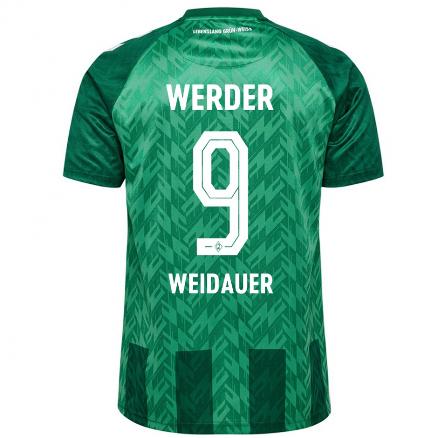 Kids Football Sophie Weidauer #9 Green Home Jersey 2024/25 T-Shirt