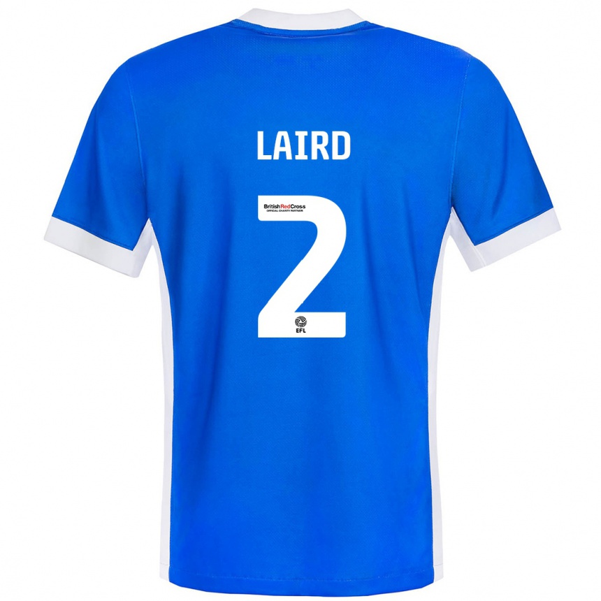 Kids Football Ethan Laird #2 Blue White Home Jersey 2024/25 T-Shirt