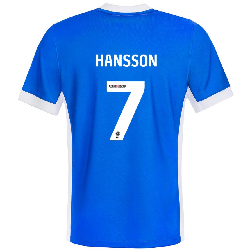 Kids Football Emil Hansson #7 Blue White Home Jersey 2024/25 T-Shirt