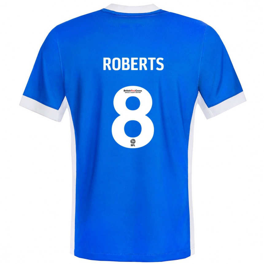 Kids Football Tyler Roberts #8 Blue White Home Jersey 2024/25 T-Shirt