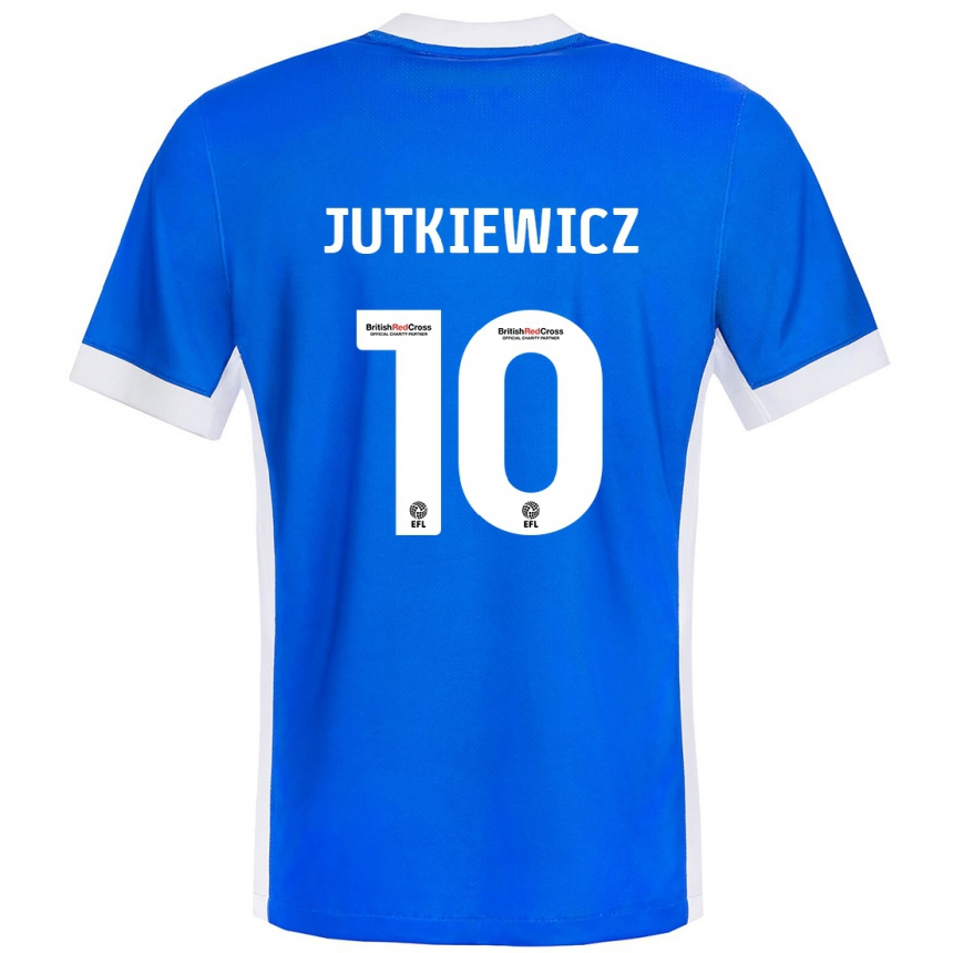 Kids Football Lukas Jutkiewicz #10 Blue White Home Jersey 2024/25 T-Shirt