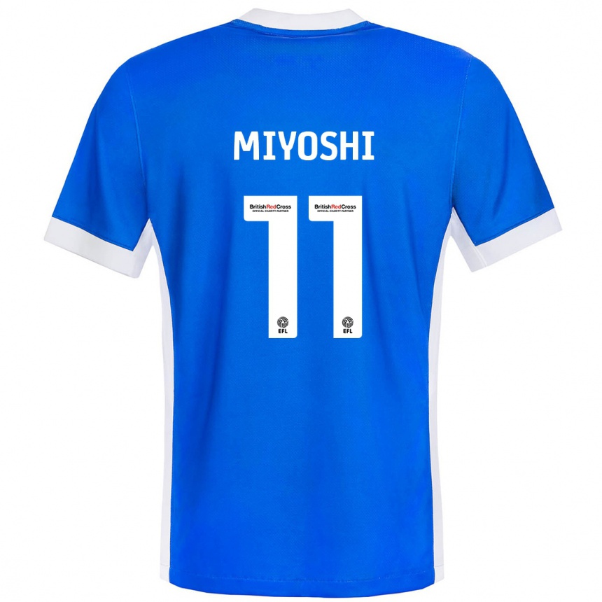 Kids Football Koji Miyoshi #11 Blue White Home Jersey 2024/25 T-Shirt