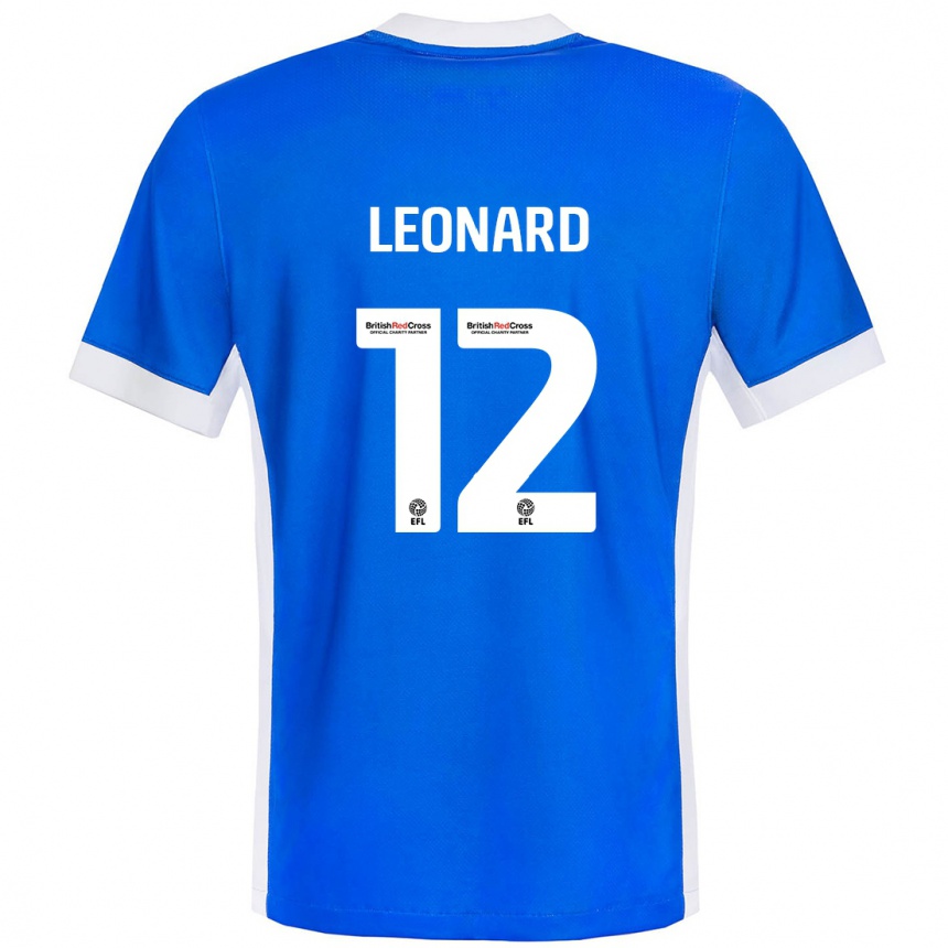 Kids Football Marc Leonard #12 Blue White Home Jersey 2024/25 T-Shirt