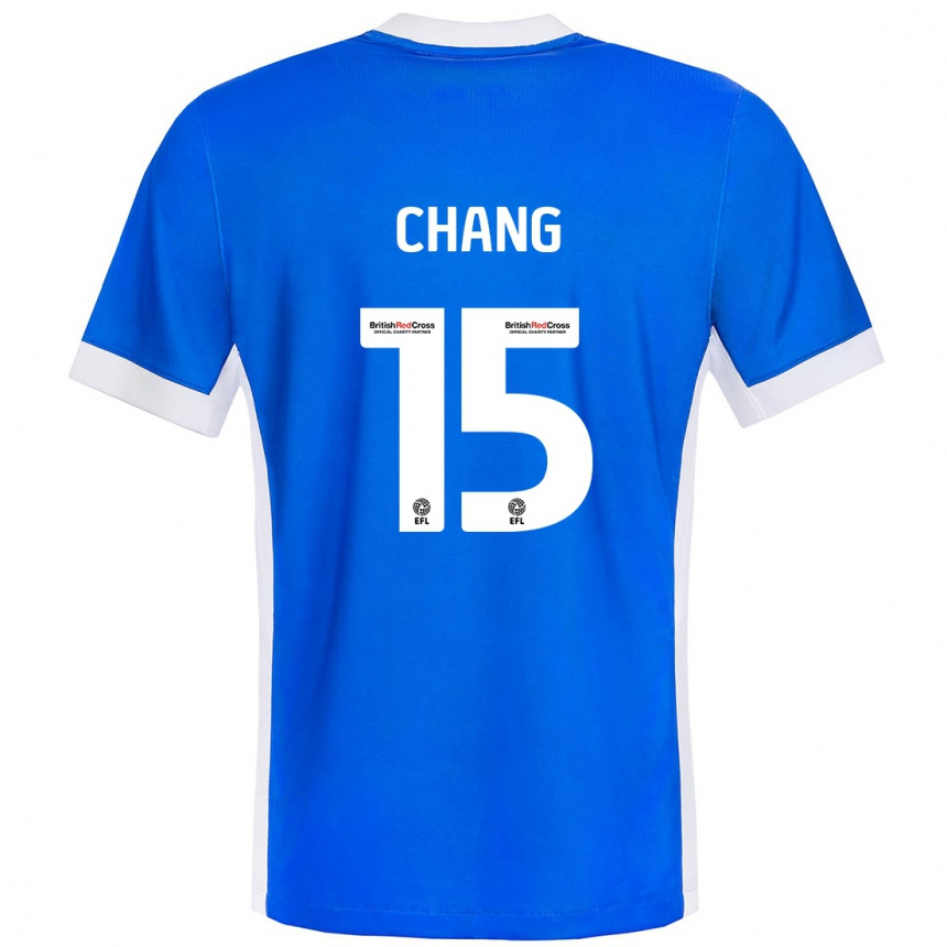 Kids Football Alfie Chang #15 Blue White Home Jersey 2024/25 T-Shirt