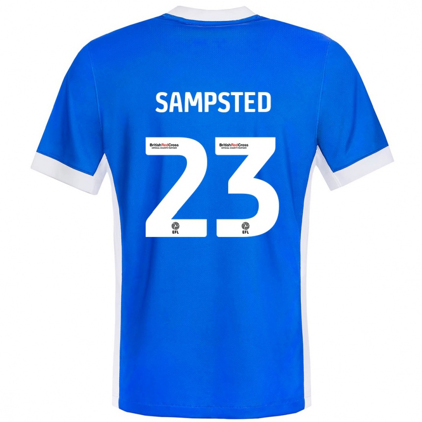 Kids Football Alfons Sampsted #23 Blue White Home Jersey 2024/25 T-Shirt