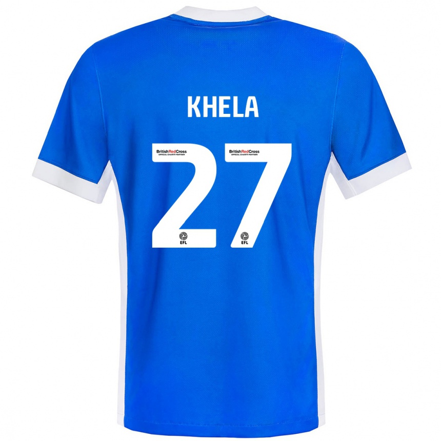 Kids Football Brandon Khela #27 Blue White Home Jersey 2024/25 T-Shirt