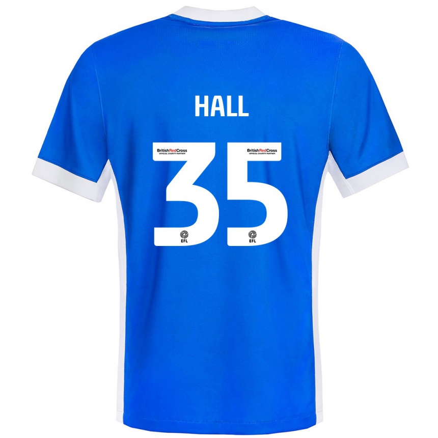 Kids Football George Hall #35 Blue White Home Jersey 2024/25 T-Shirt