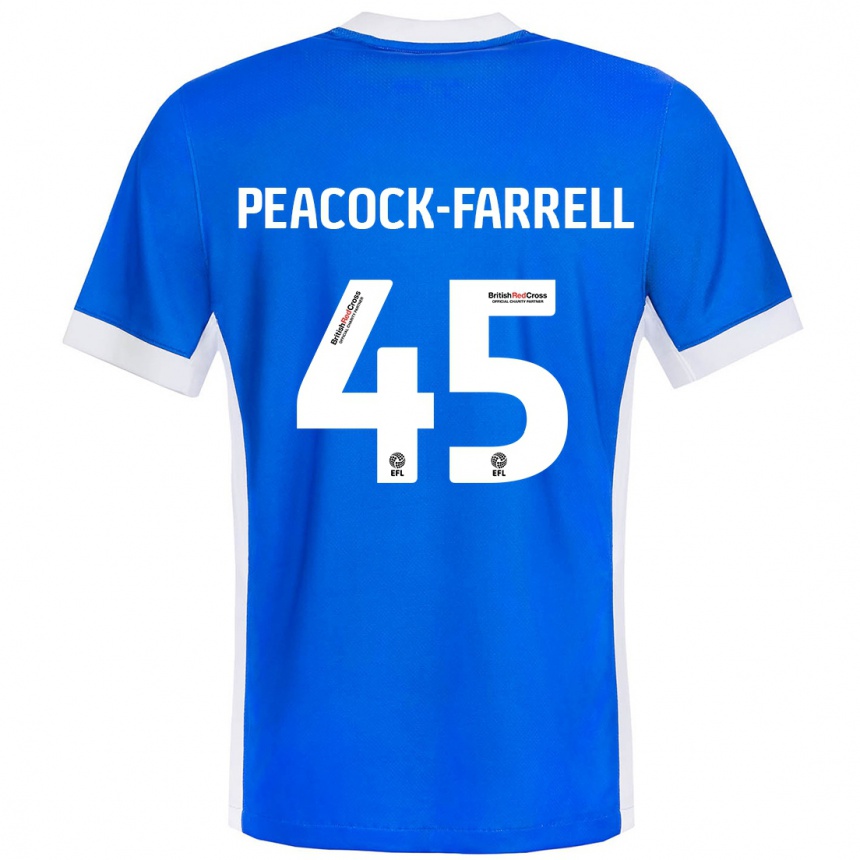 Kids Football Bailey Peacock-Farrell #45 Blue White Home Jersey 2024/25 T-Shirt