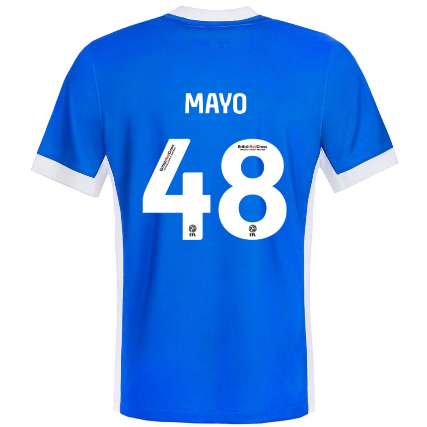 Kids Football Bradley Mayo #48 Blue White Home Jersey 2024/25 T-Shirt