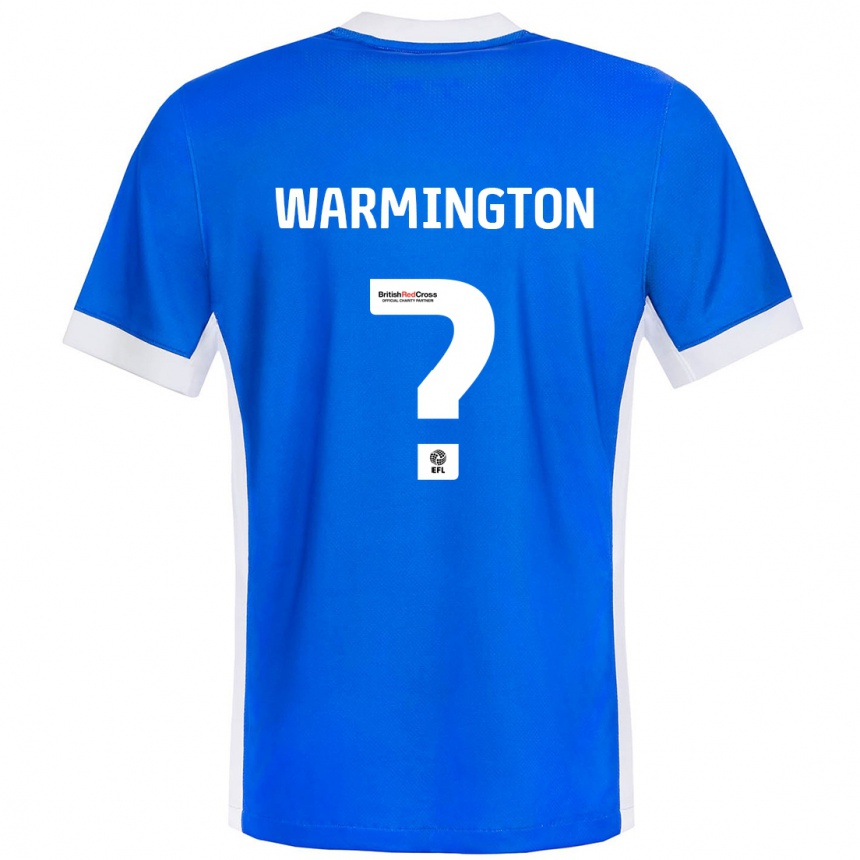 Kids Football Tyrese Warmington #0 Blue White Home Jersey 2024/25 T-Shirt