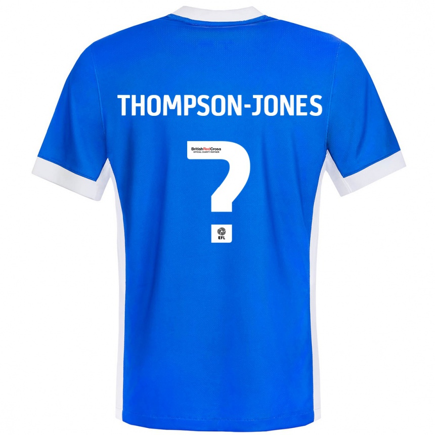 Kids Football Riquelme Thompson-Jones #0 Blue White Home Jersey 2024/25 T-Shirt