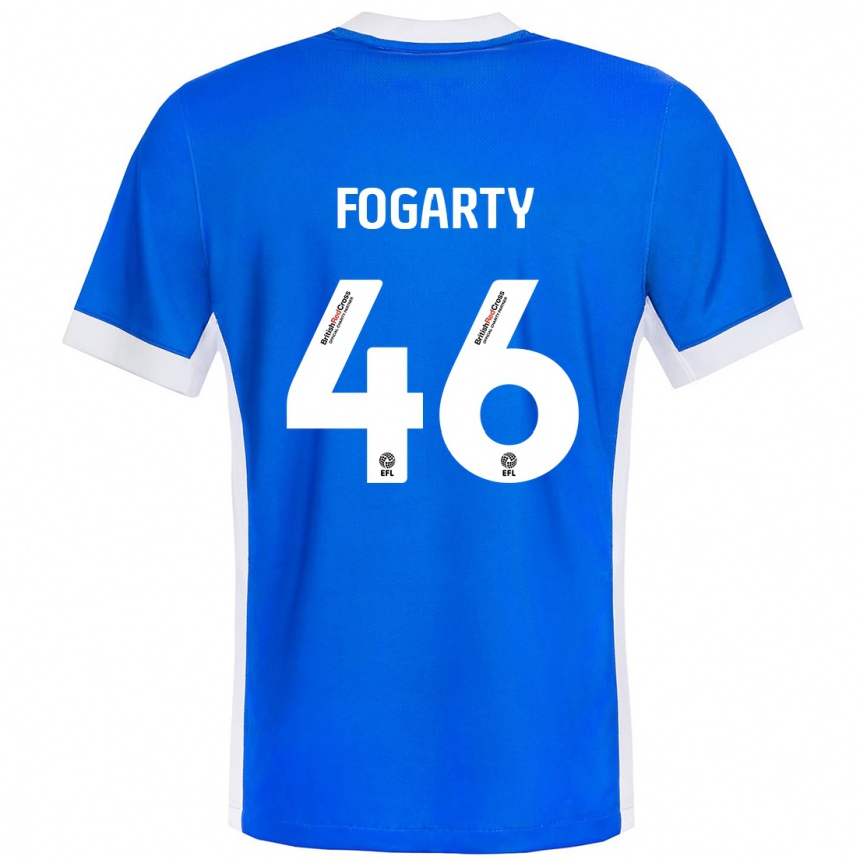 Kids Football Tom Fogarty #46 Blue White Home Jersey 2024/25 T-Shirt