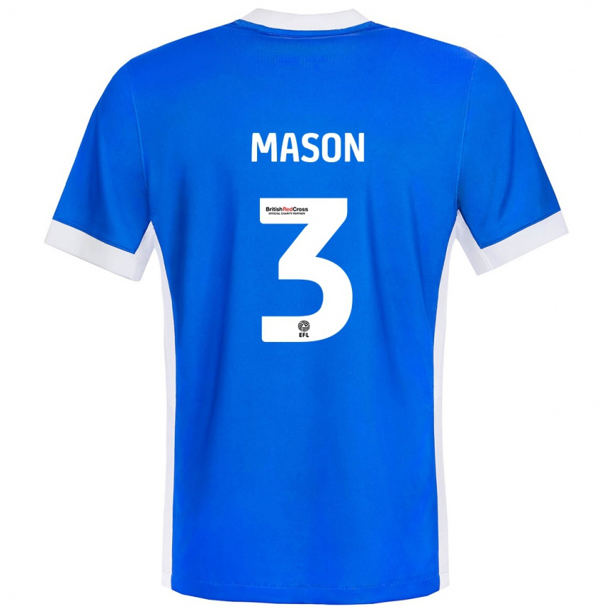 Kids Football Ellie Mason #3 Blue White Home Jersey 2024/25 T-Shirt