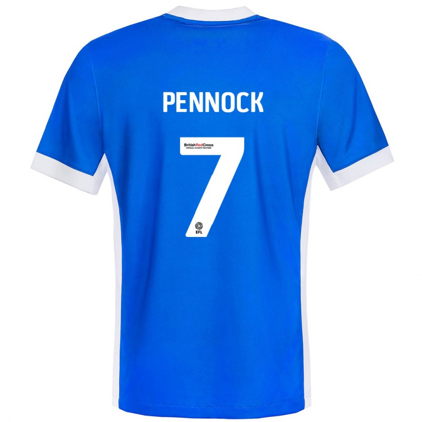 Kids Football Jade Pennock #7 Blue White Home Jersey 2024/25 T-Shirt