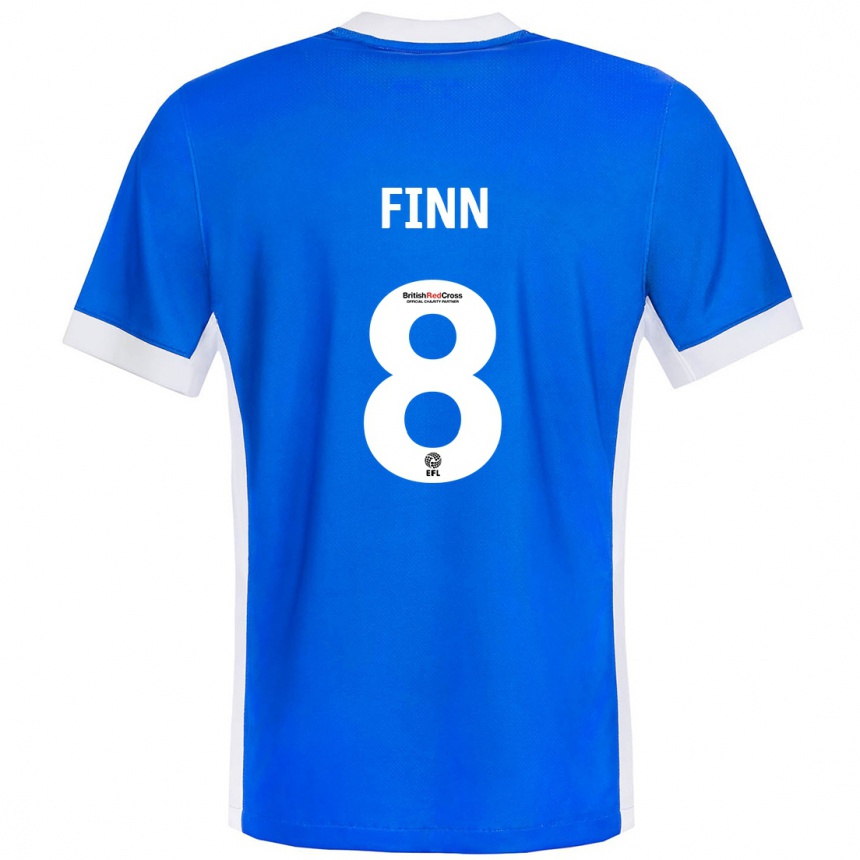 Kids Football Jamie Finn #8 Blue White Home Jersey 2024/25 T-Shirt