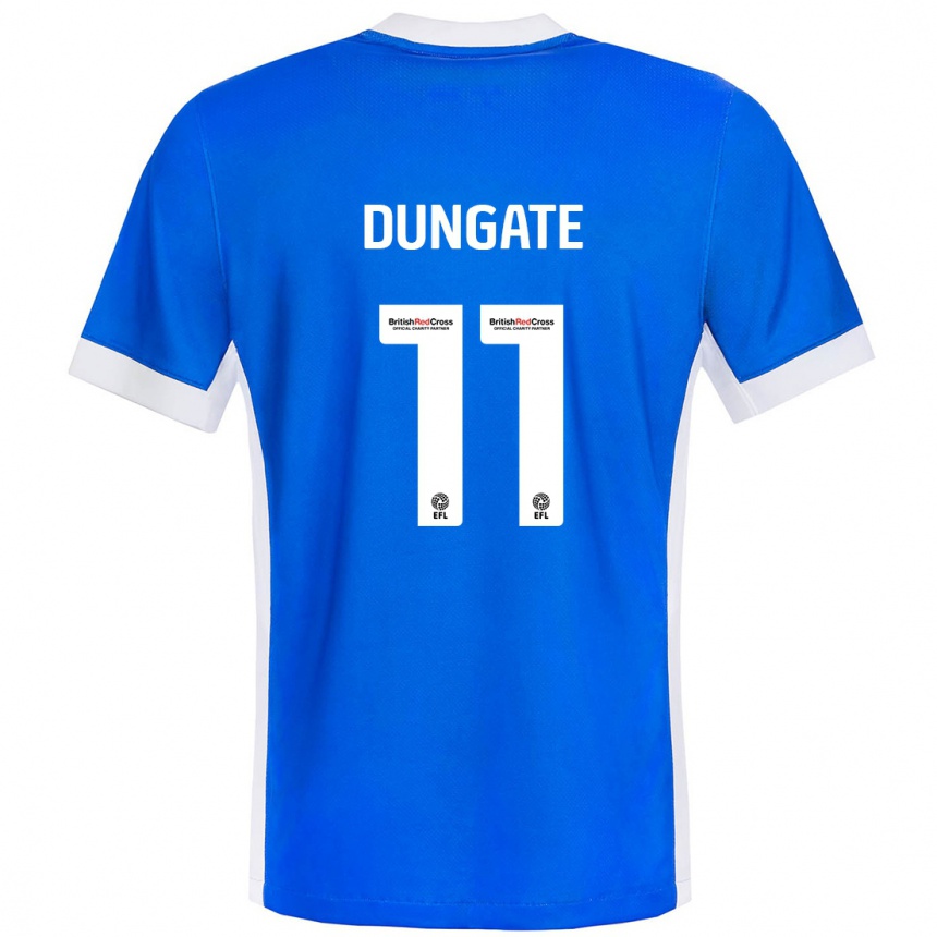 Kids Football Katie Dungate #11 Blue White Home Jersey 2024/25 T-Shirt