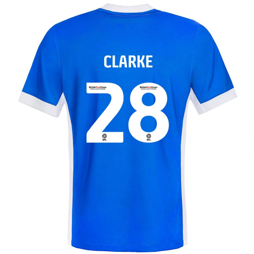 Kids Football Charlotte Clarke #28 Blue White Home Jersey 2024/25 T-Shirt