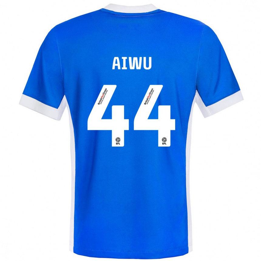 Kids Football Emanuel Aiwu #44 Blue White Home Jersey 2024/25 T-Shirt