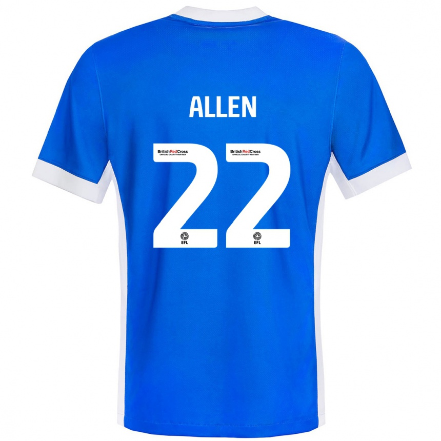 Kids Football Remi Allen #22 Blue White Home Jersey 2024/25 T-Shirt