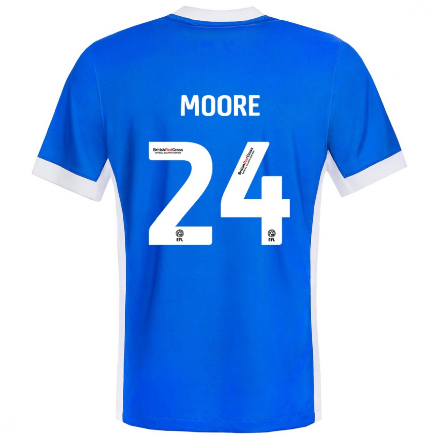 Kids Football Jade Ellis Moore #24 Blue White Home Jersey 2024/25 T-Shirt