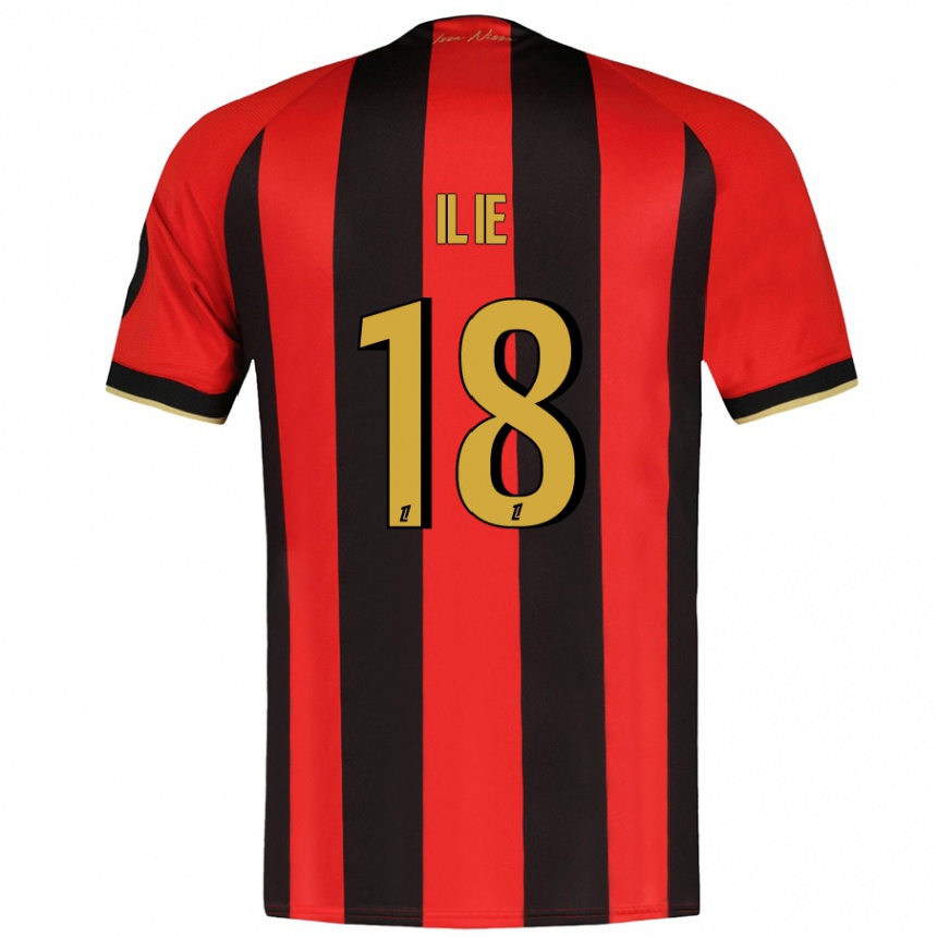 Kids Football Rareș Ilie #18 Red Black Home Jersey 2024/25 T-Shirt