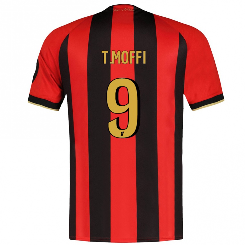 Kids Football Terem Moffi #9 Red Black Home Jersey 2024/25 T-Shirt