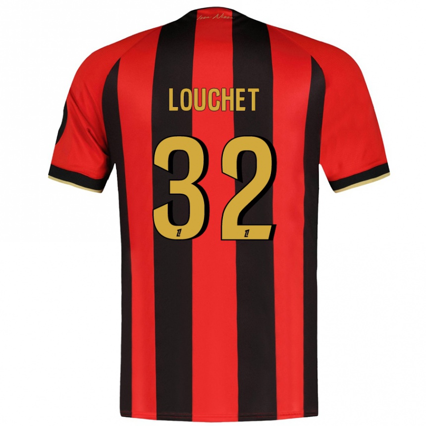 Kids Football Tom Louchet #32 Red Black Home Jersey 2024/25 T-Shirt