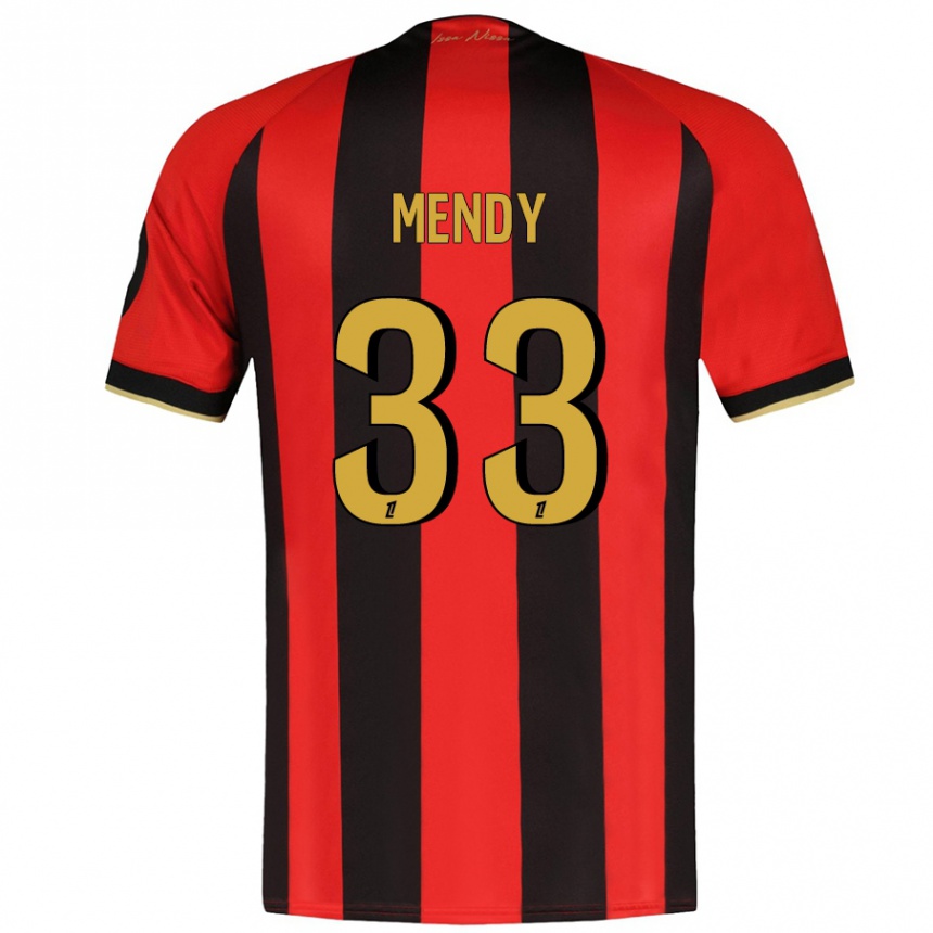 Kids Football Antoine Mendy #33 Red Black Home Jersey 2024/25 T-Shirt