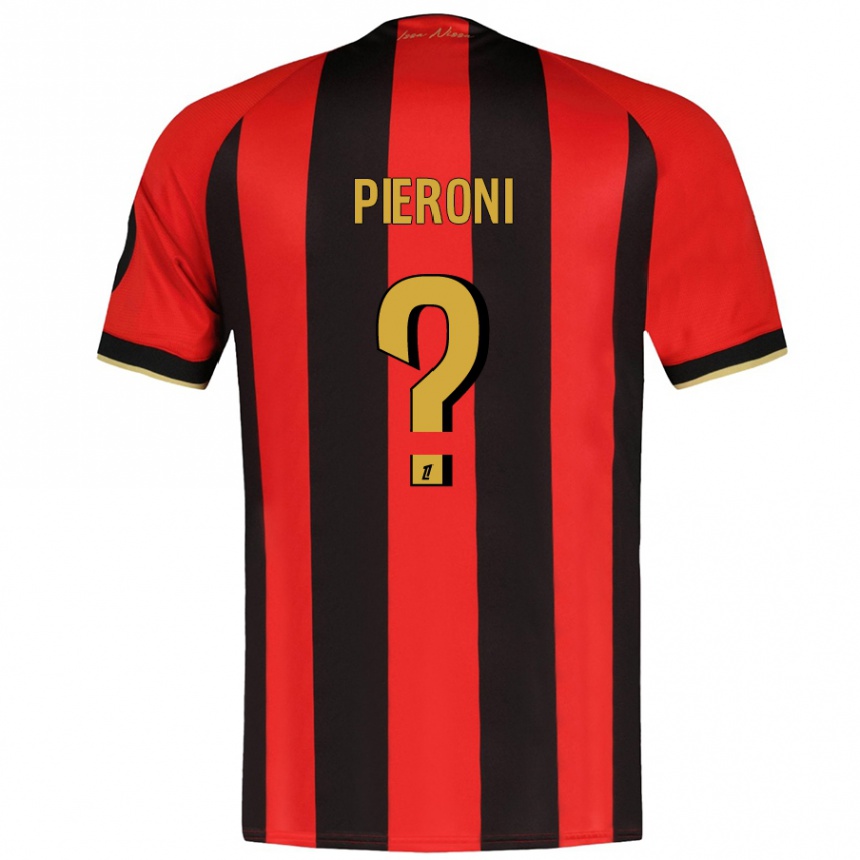 Kids Football Dorian Pieroni #0 Red Black Home Jersey 2024/25 T-Shirt