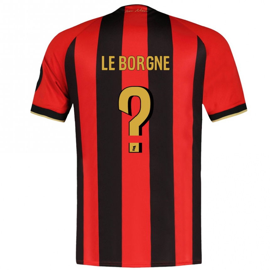 Kids Football Andréa Le Borgne #0 Red Black Home Jersey 2024/25 T-Shirt