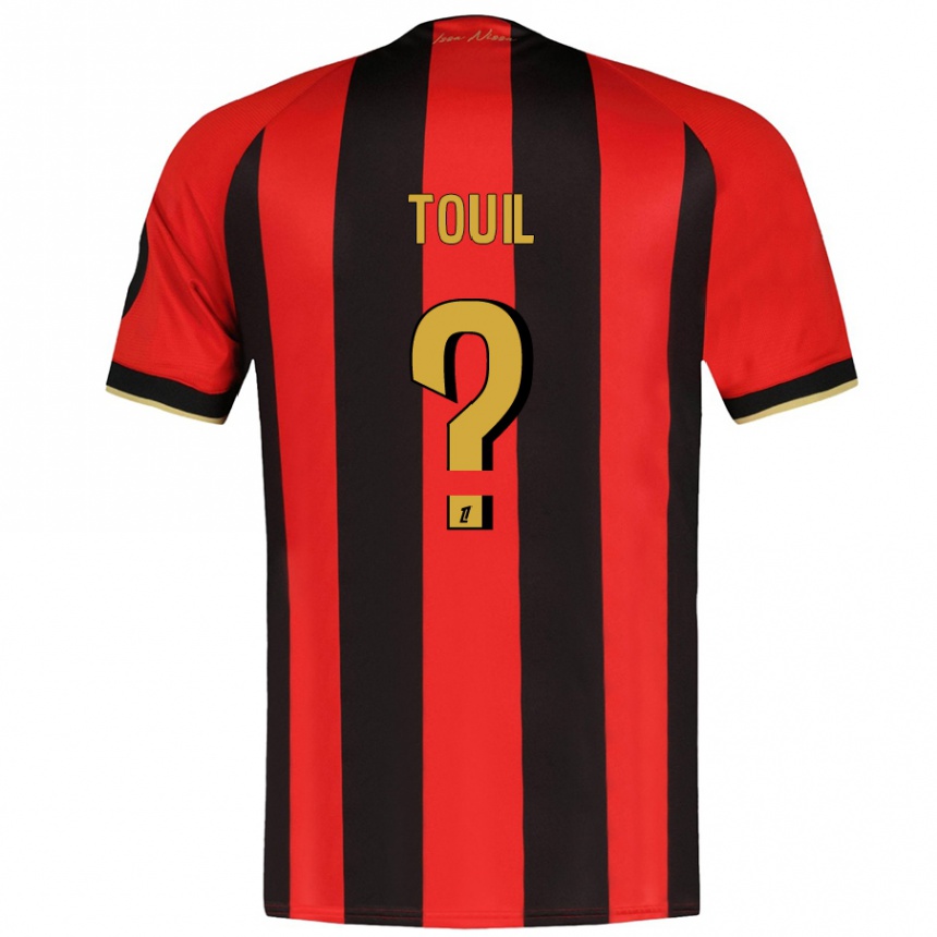 Kids Football Yanis Touil #0 Red Black Home Jersey 2024/25 T-Shirt