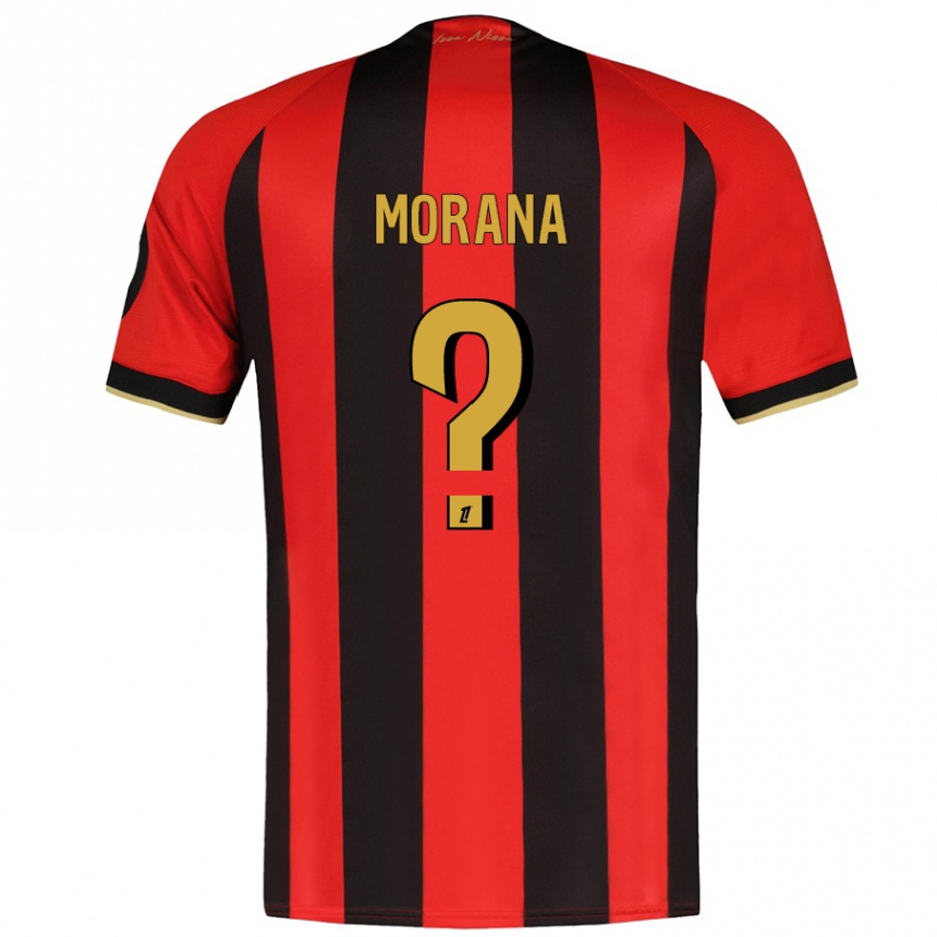 Kids Football Djelan Morana #0 Red Black Home Jersey 2024/25 T-Shirt