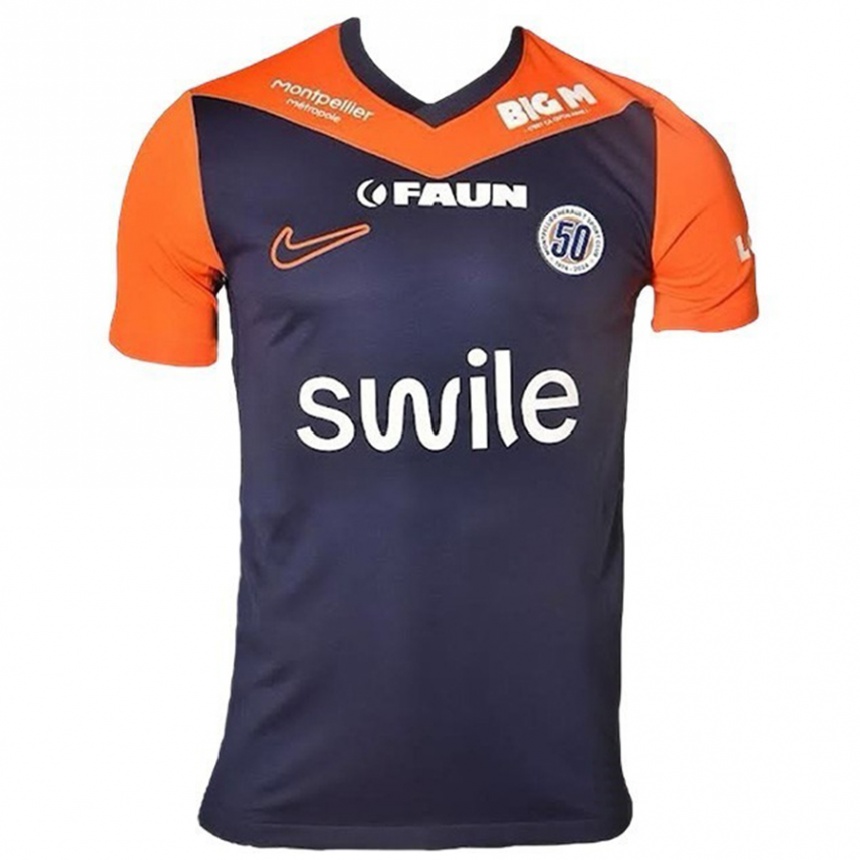 Kids Football Tom Delaurier-Chaubet #0 Navy Blue Orange Home Jersey 2024/25 T-Shirt