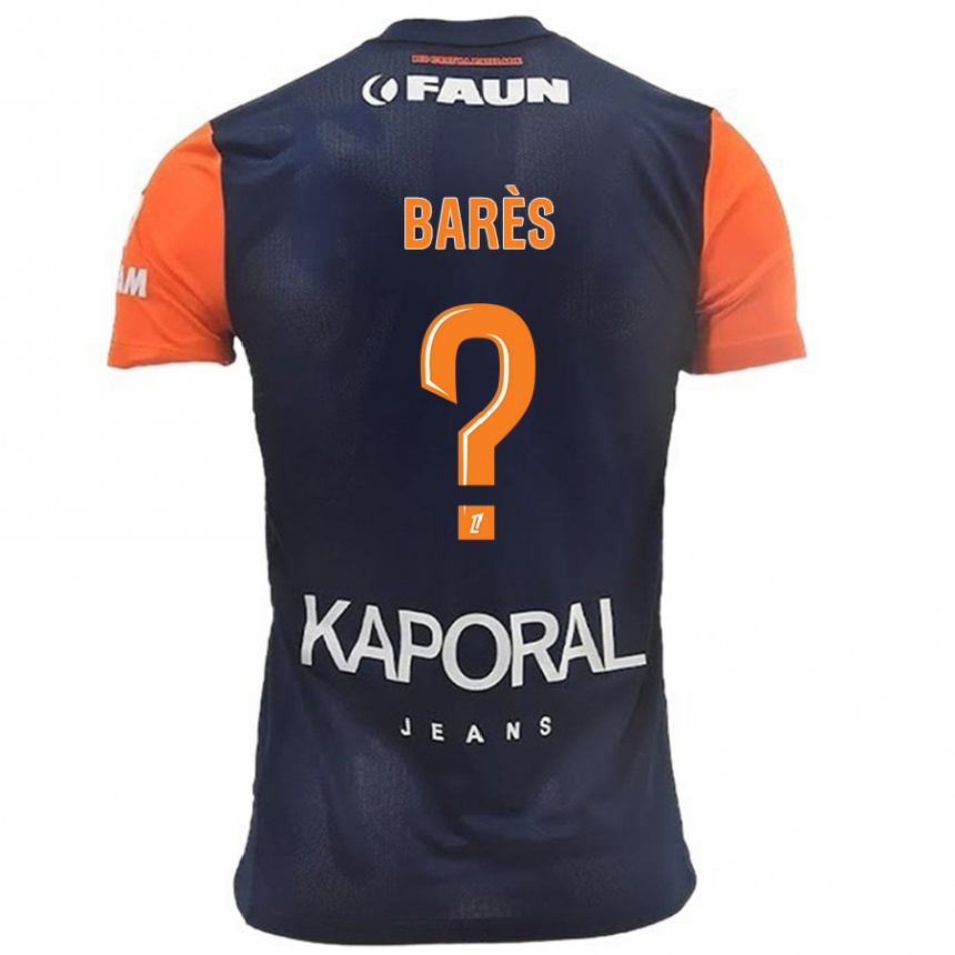 Kids Football Gabriel Barès #0 Navy Blue Orange Home Jersey 2024/25 T-Shirt