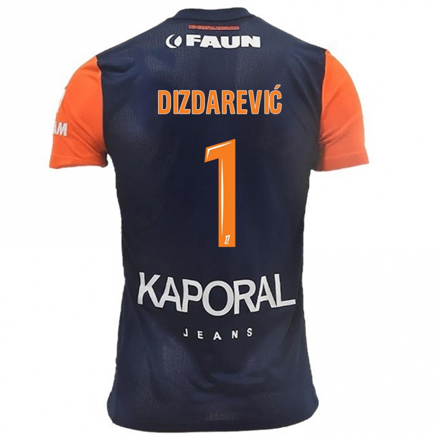 Kids Football Belmin Dizdarevic #1 Navy Blue Orange Home Jersey 2024/25 T-Shirt