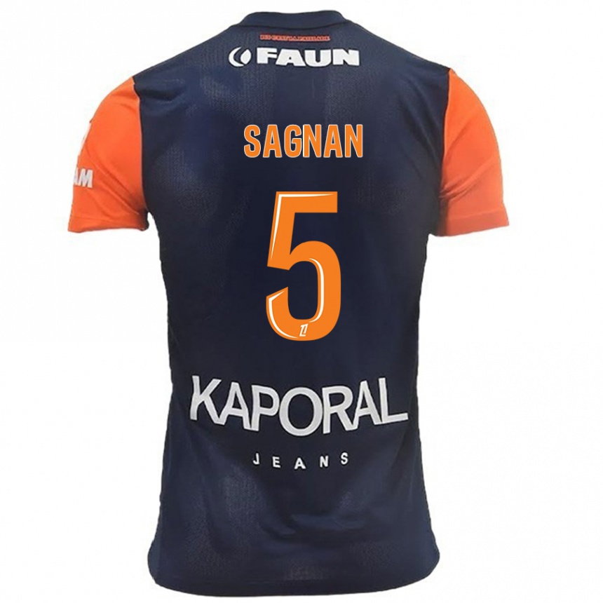 Kids Football Modibo Sagnan #5 Navy Blue Orange Home Jersey 2024/25 T-Shirt