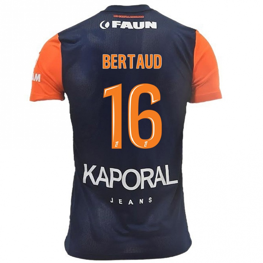 Kids Football Dimitry Bertaud #16 Navy Blue Orange Home Jersey 2024/25 T-Shirt