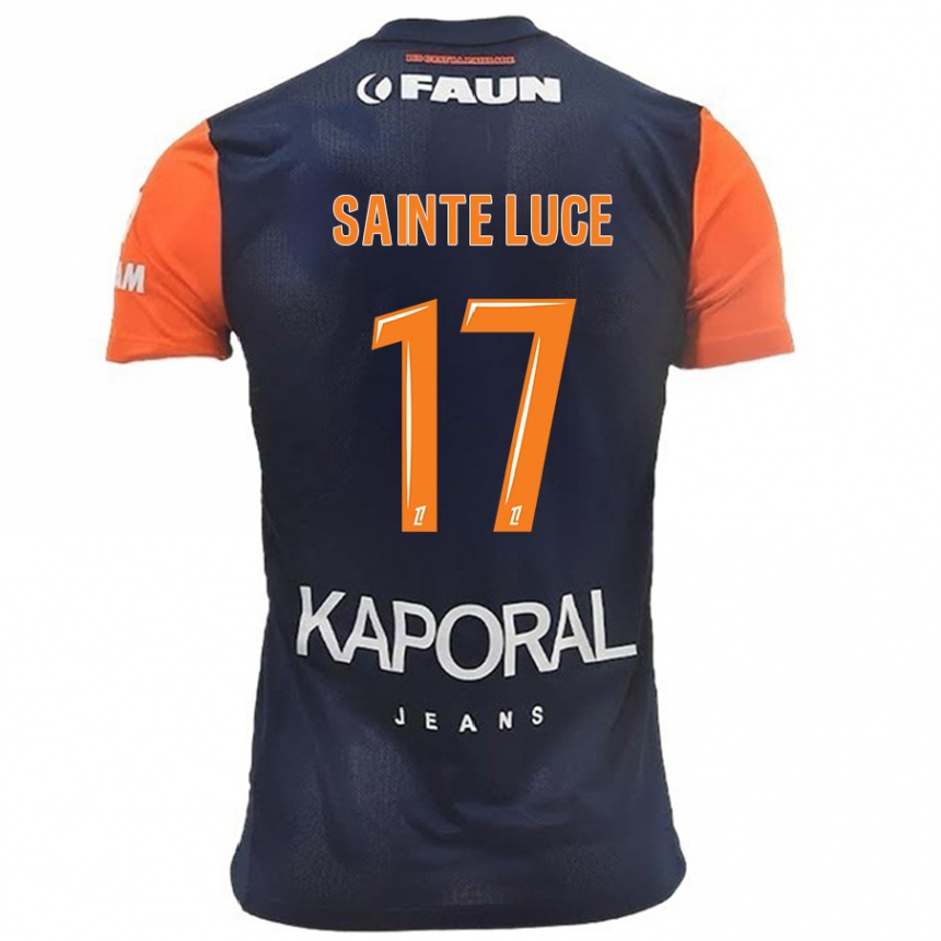 Kids Football Théo Sainte-Luce #17 Navy Blue Orange Home Jersey 2024/25 T-Shirt