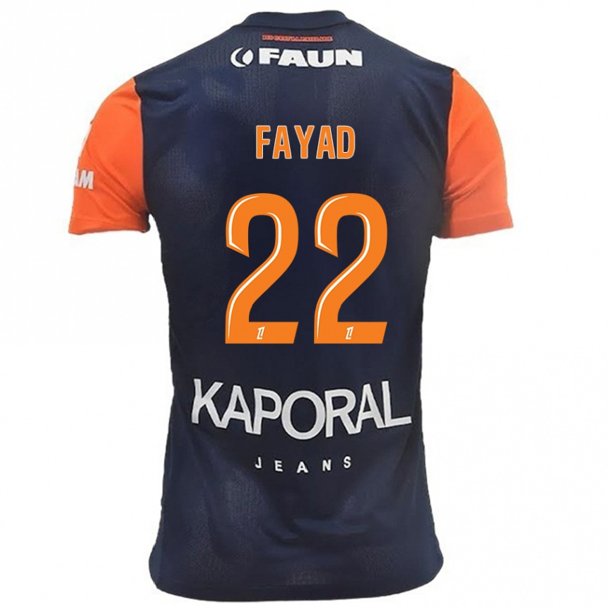 Kids Football Khalil Fayad #22 Navy Blue Orange Home Jersey 2024/25 T-Shirt