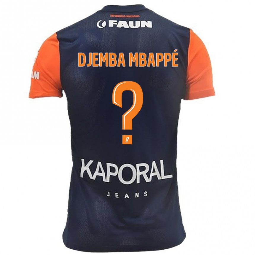 Kids Football Yvan Djemba Mbappé #0 Navy Blue Orange Home Jersey 2024/25 T-Shirt