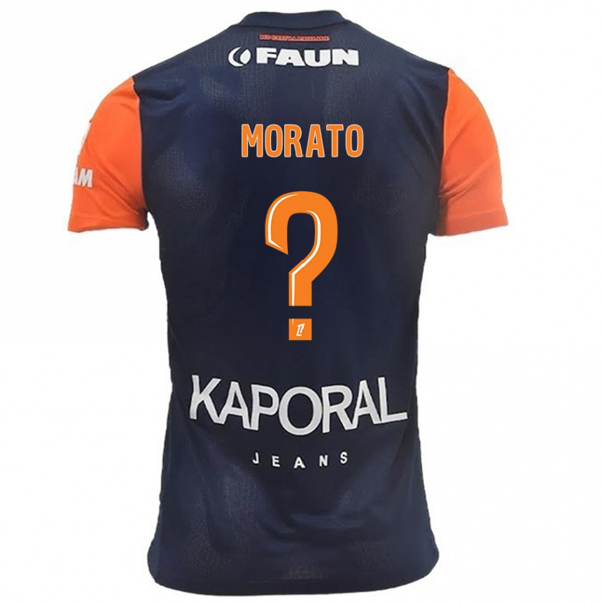 Kids Football Pablo Morato #0 Navy Blue Orange Home Jersey 2024/25 T-Shirt