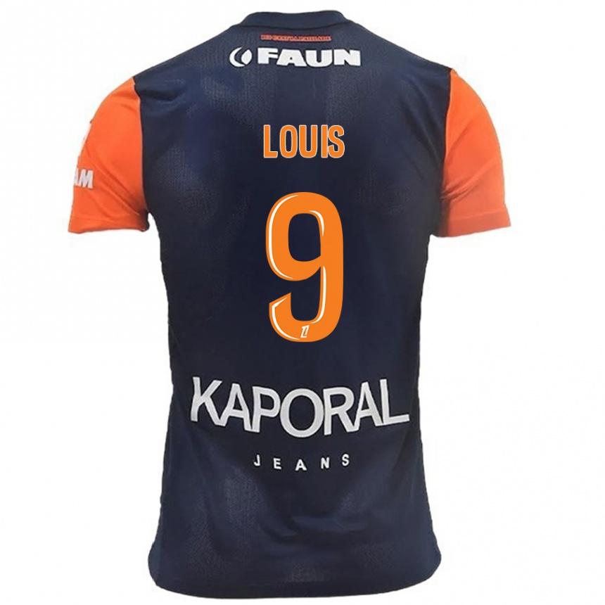 Kids Football Kethna Louis #9 Navy Blue Orange Home Jersey 2024/25 T-Shirt