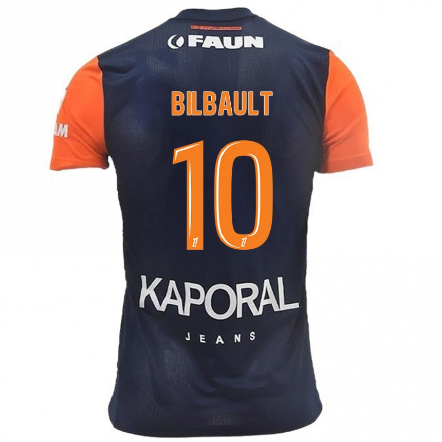 Kids Football Charlotte Bilbault #10 Navy Blue Orange Home Jersey 2024/25 T-Shirt