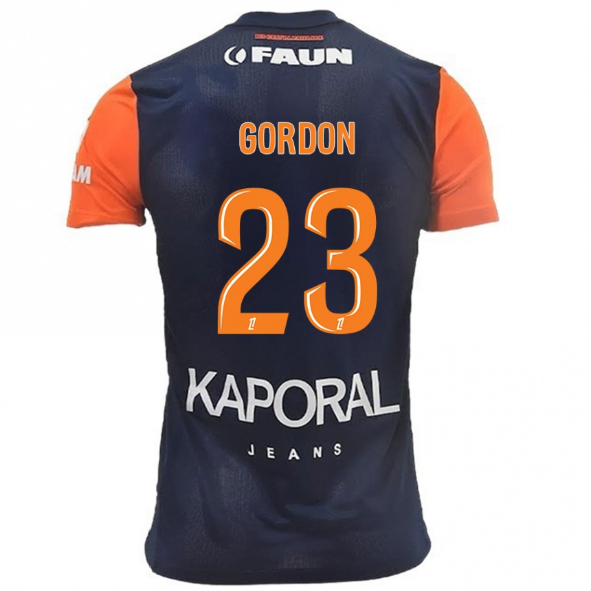 Kids Football Sh'nia Gordon #23 Navy Blue Orange Home Jersey 2024/25 T-Shirt