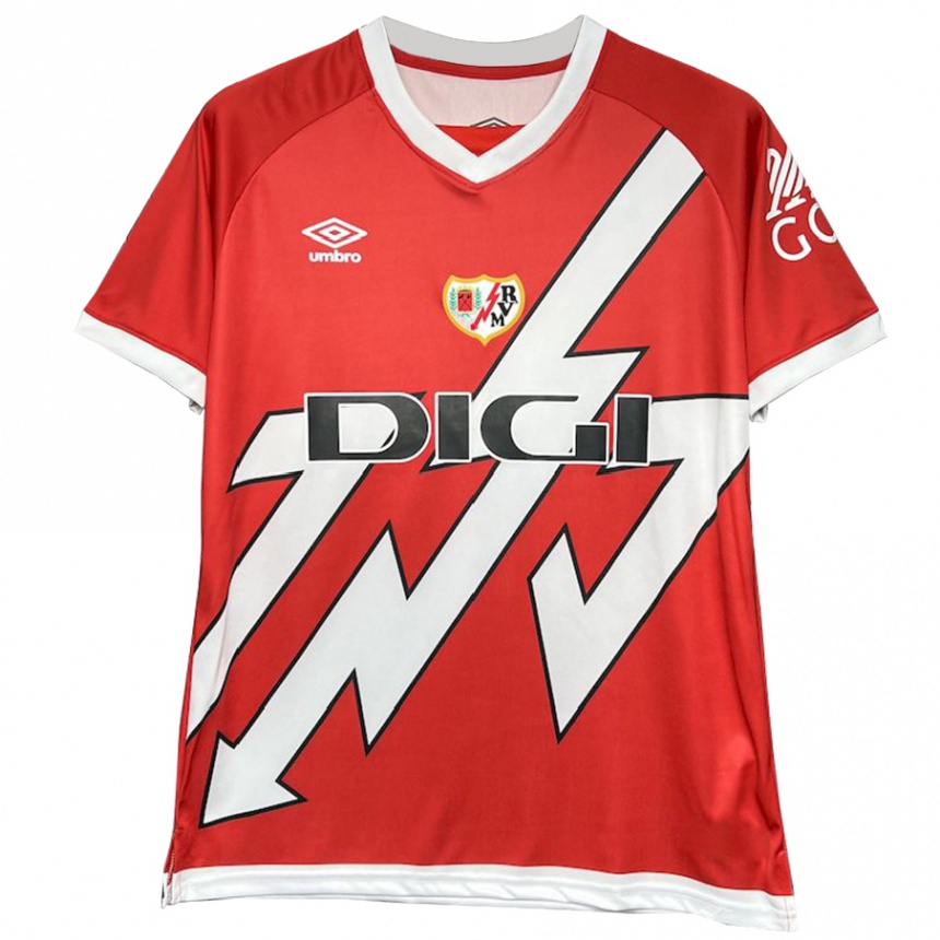 Kids Football Raúl De Tomás #9 White Red Home Jersey 2024/25 T-Shirt