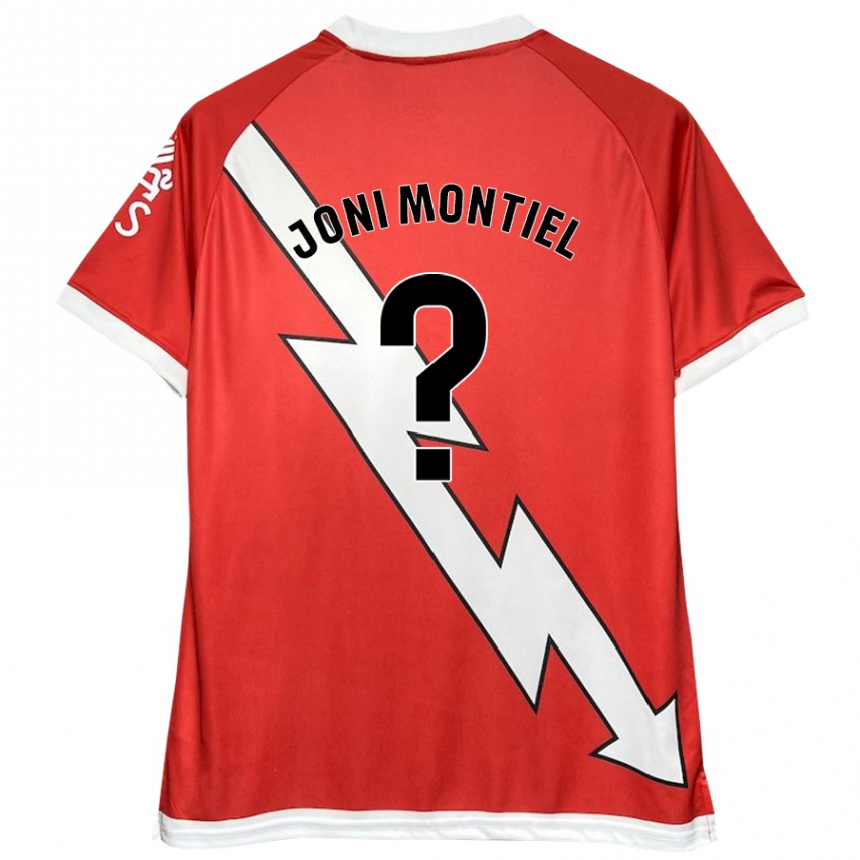 Kids Football Joni Montiel #0 White Red Home Jersey 2024/25 T-Shirt