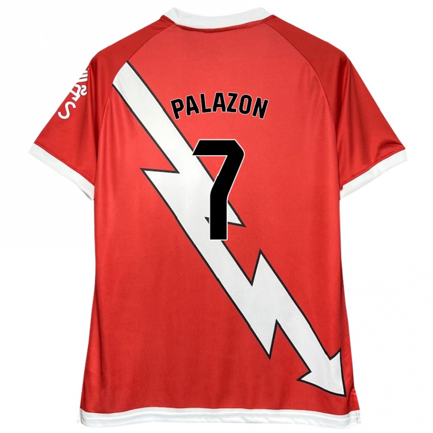 Kids Football Isi Palazón #7 White Red Home Jersey 2024/25 T-Shirt